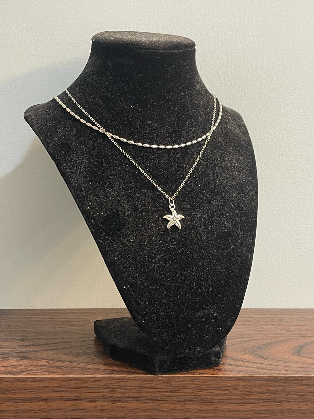 Silver Layered Starfish Necklace - Women's Jewelry